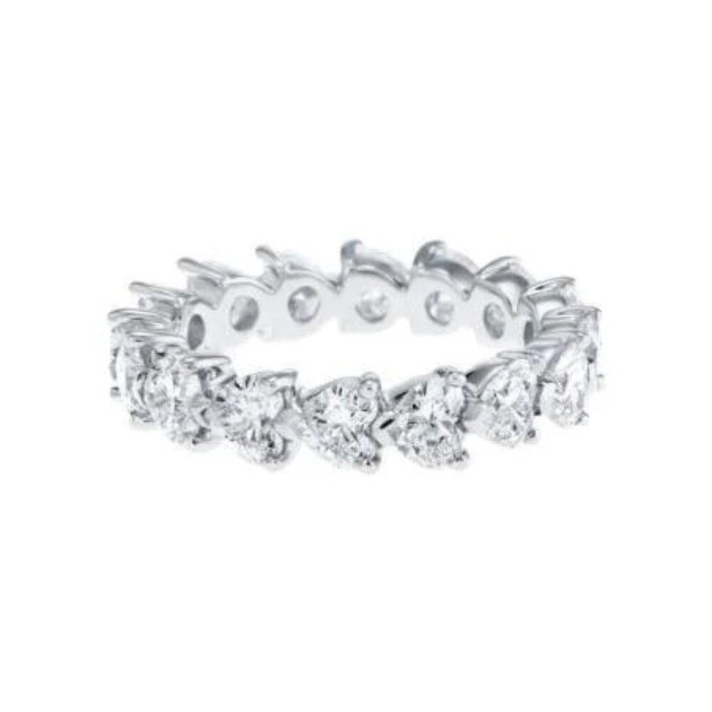 Lovely Diamonds Sweet Zircon Silver Heart Eternity Rings for Women, MARR9139